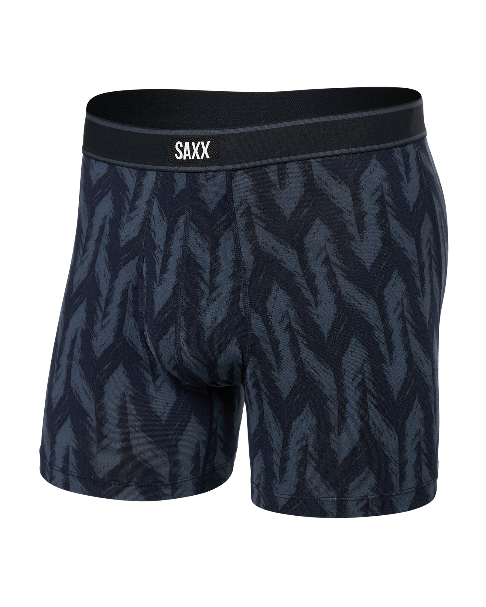 Front of Daytripper Boxer Brief in Ikat Chevron-Deep Navy