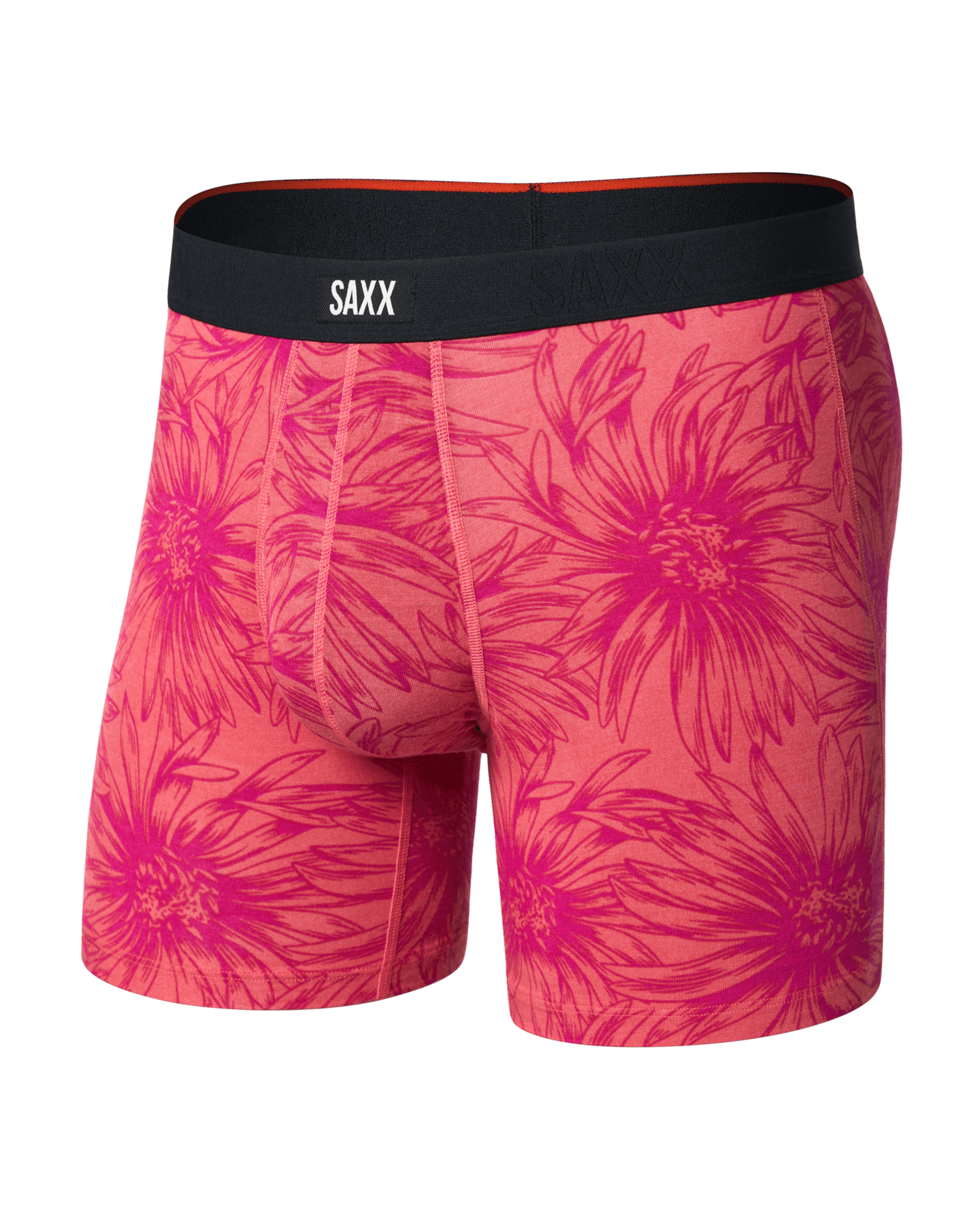 Front of Vibe Xtra Soft Comfort Boxer Brief Fly in Big Daisy-Gumball
