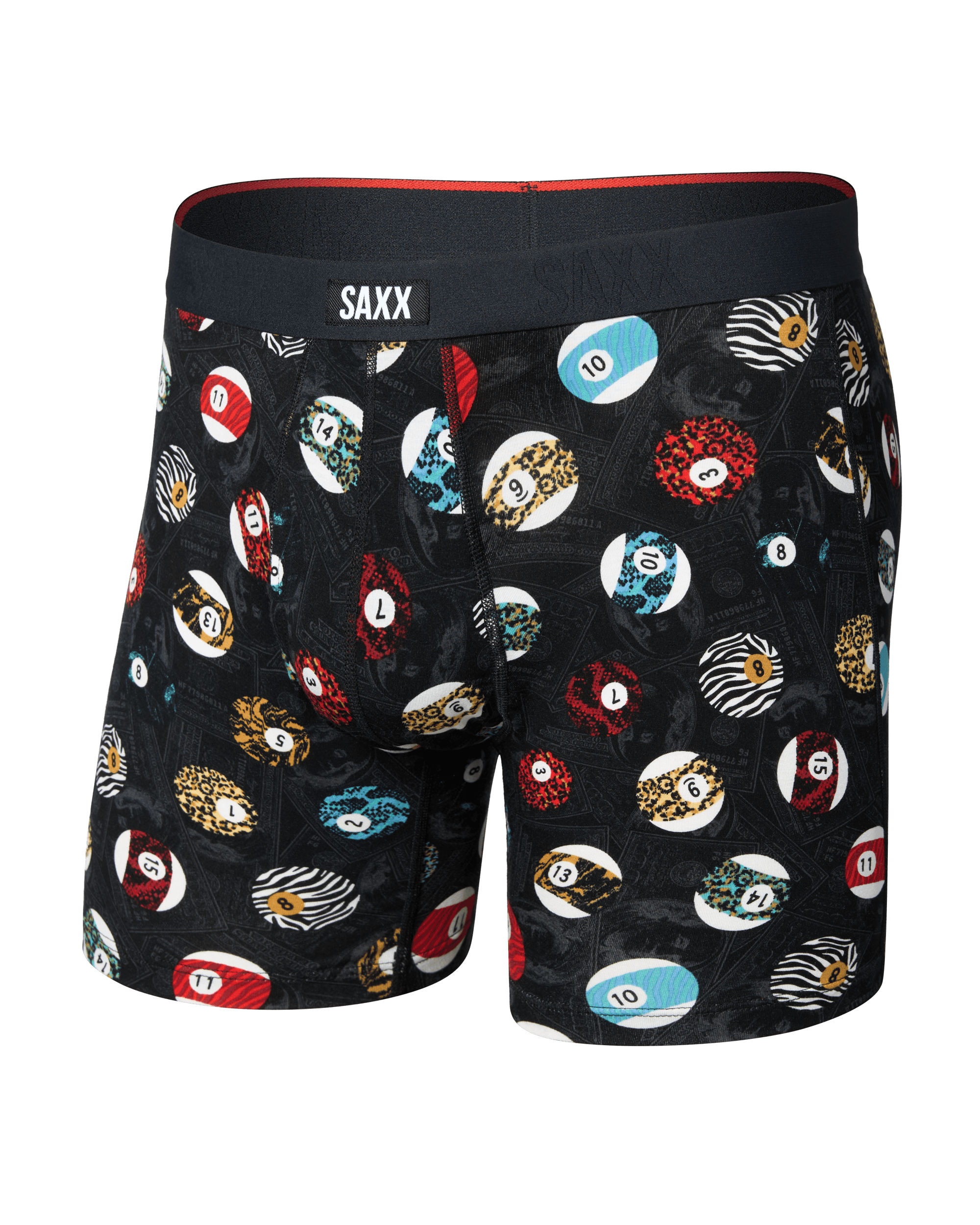 Front of Vibe Xtra Soft Comfort Boxer Brief in Billiard Parlor-Black