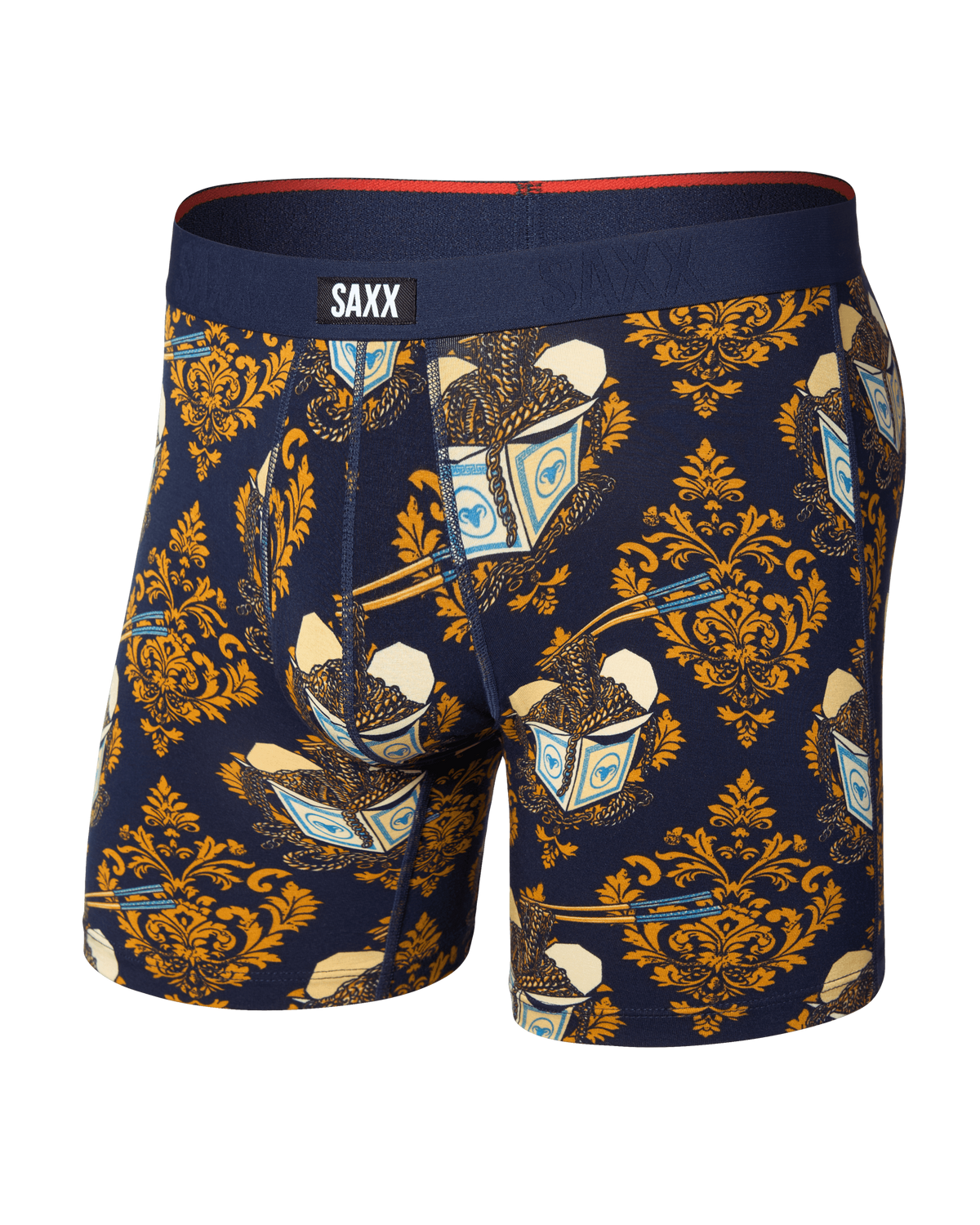 Front of Vibe Xtra Soft Comfort Boxer Brief in Gold Chain-Maritime