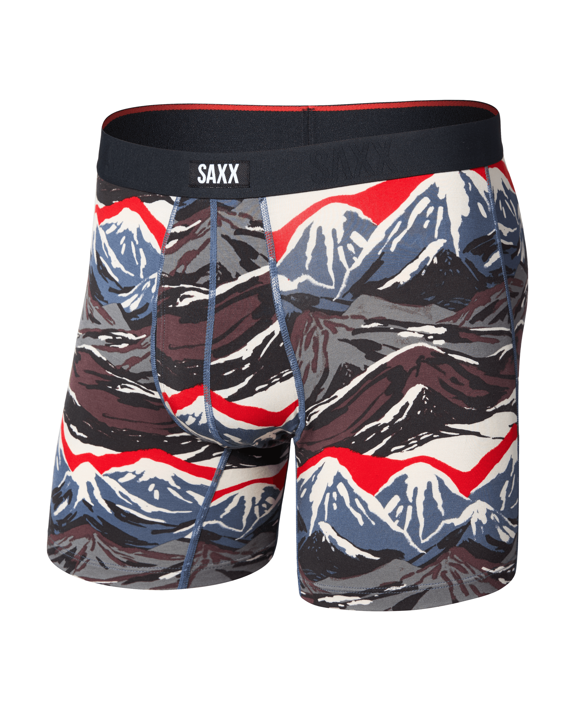 Front of Vibe Xtra Soft Comfort Boxer Brief in Mountain Top-Blue