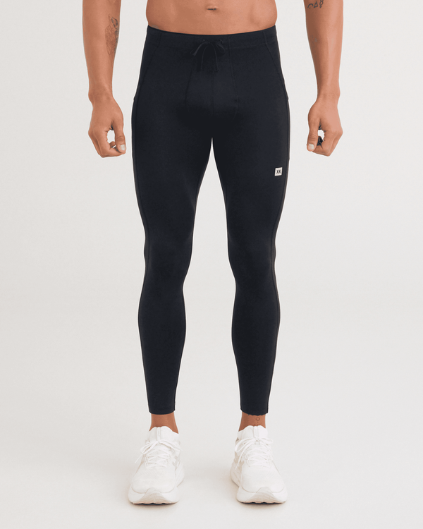 Front - Model wearing Smooth Flex Light Compression Tights in Black