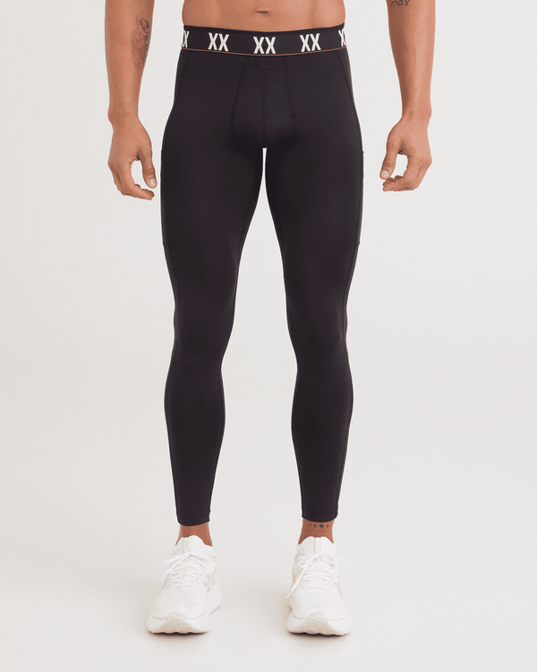 Front - Model wearing Multi-Sport Mesh Tights in Black