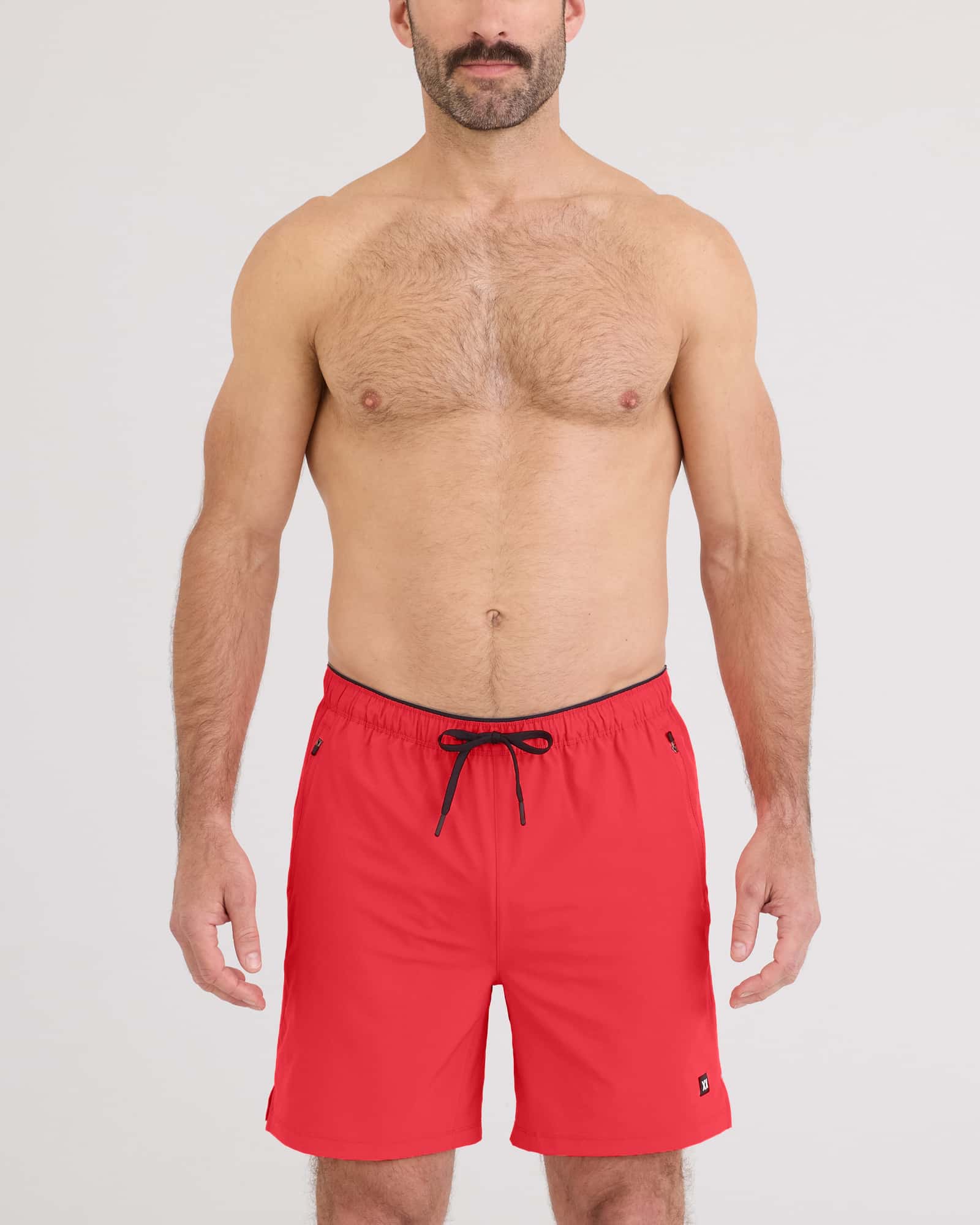 Front - Model wearing Power Moves 2N1 Short 7" in Coral Red