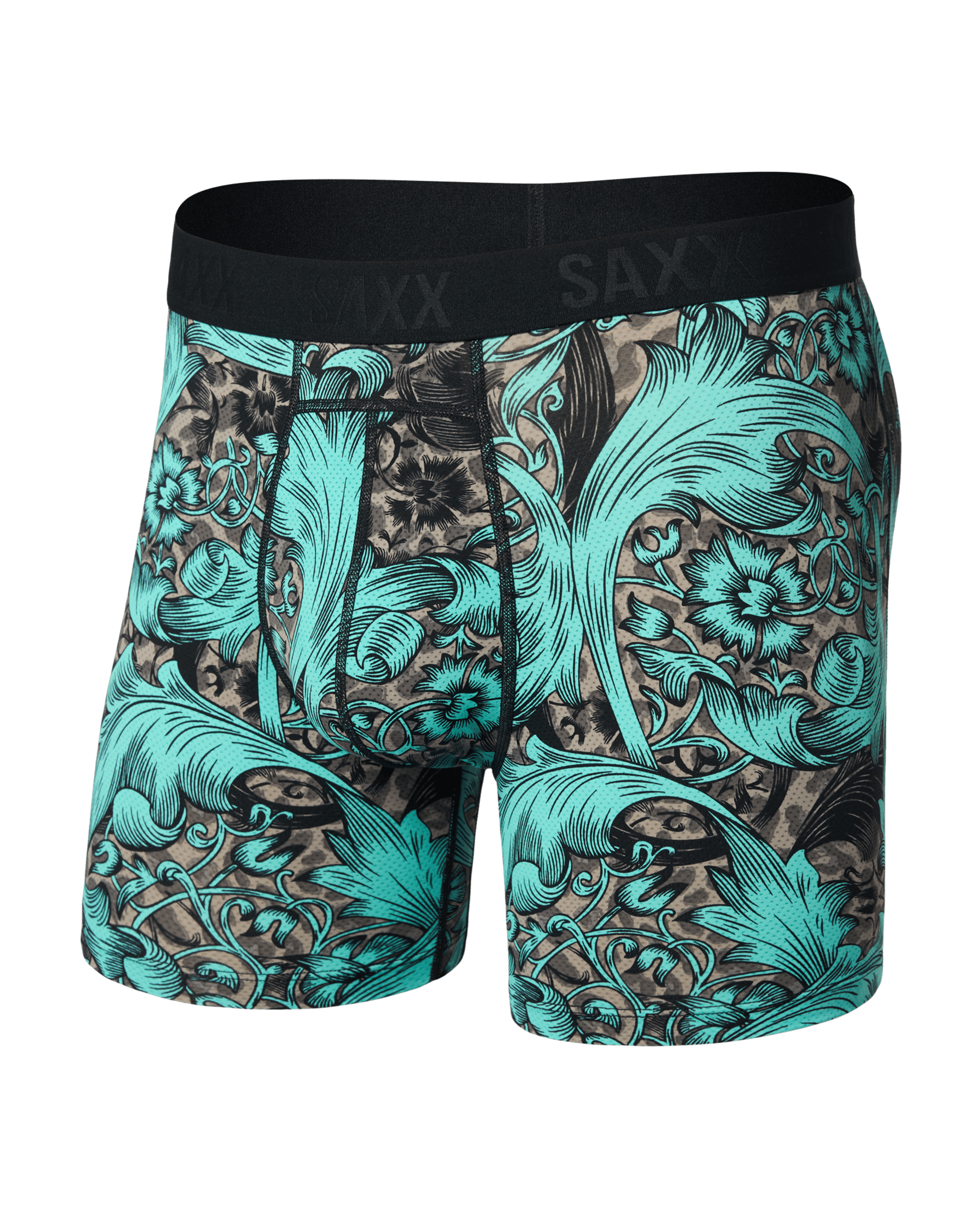 Front of Smooth Flex Light Compression Boxer Brief in Fleur De League-Multi