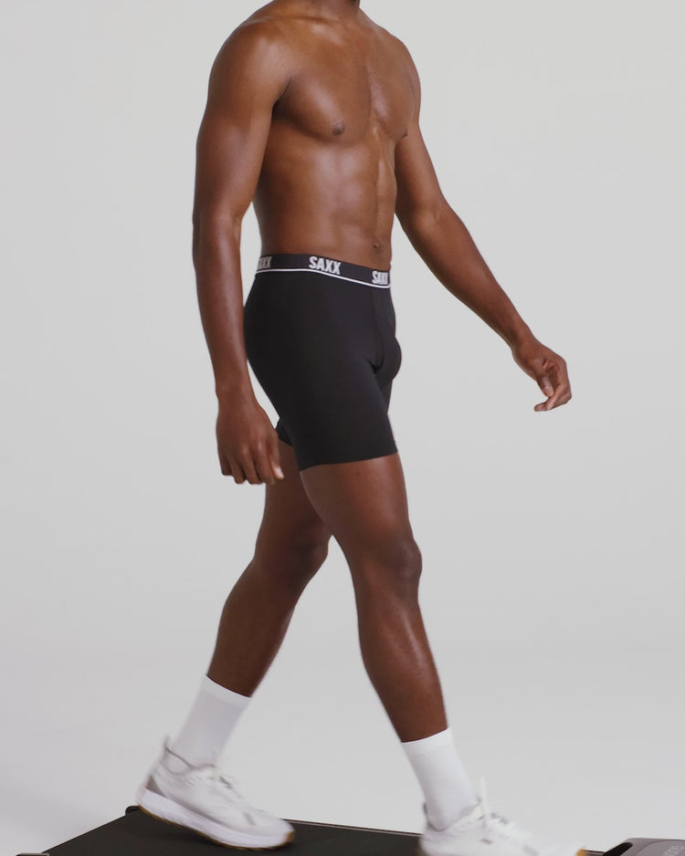 Video of model wearing Essential Performance Mesh Boxer Brief