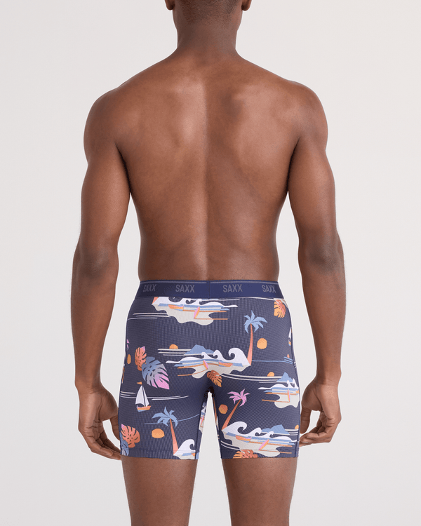 Back - Model wearing  Quest Quick-Dry Mesh Boxer Brief Fly in Sunny Adventure-Maritime