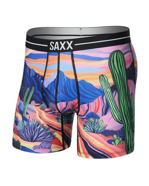 Front of Volt Breathable Mesh Boxer Brief in Prickly Paradise-Multi