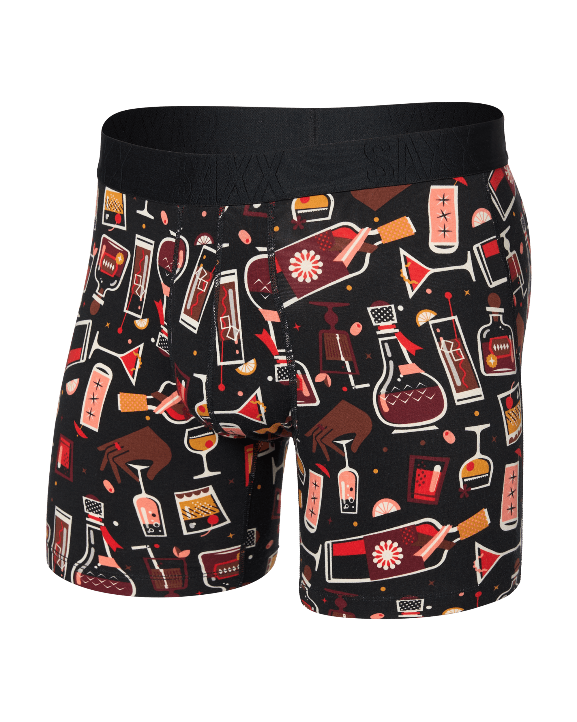 Front of  DropTemp Cooling Cotton Boxer Brief Fly in Host With The Most-Black