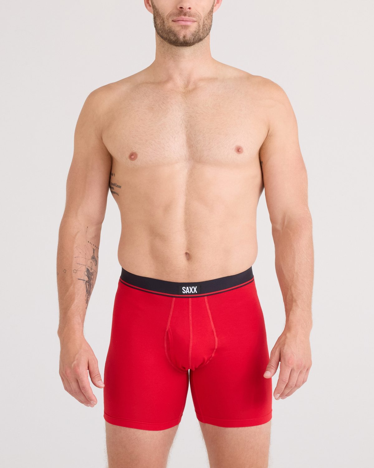Essential Cotton Boxer Brief (3 Pack) - Red/Maritime/Black | SAXX Underwear