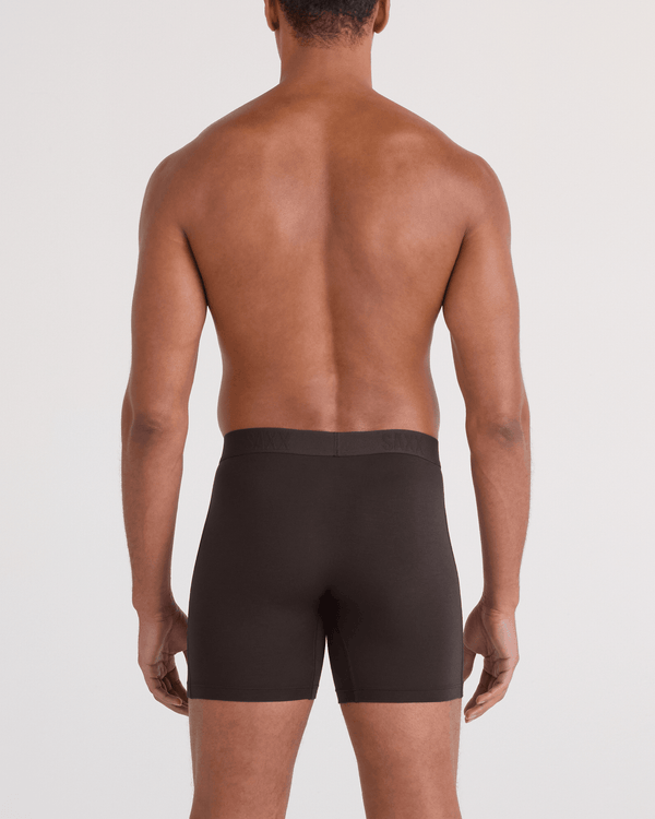 Back - Model wearing  Vibe Xtra Soft Comfort Boxer Brief Fly 3 Pack in Seascape/Indigo/Dark Chocolate