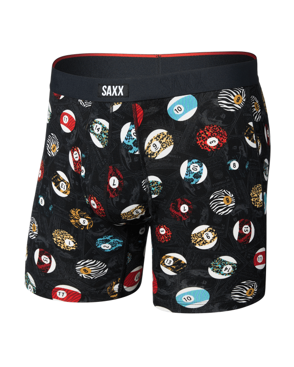 Front of Vibe Xtra Soft Comfort Boxer Brief in Billiard Parlor-Black