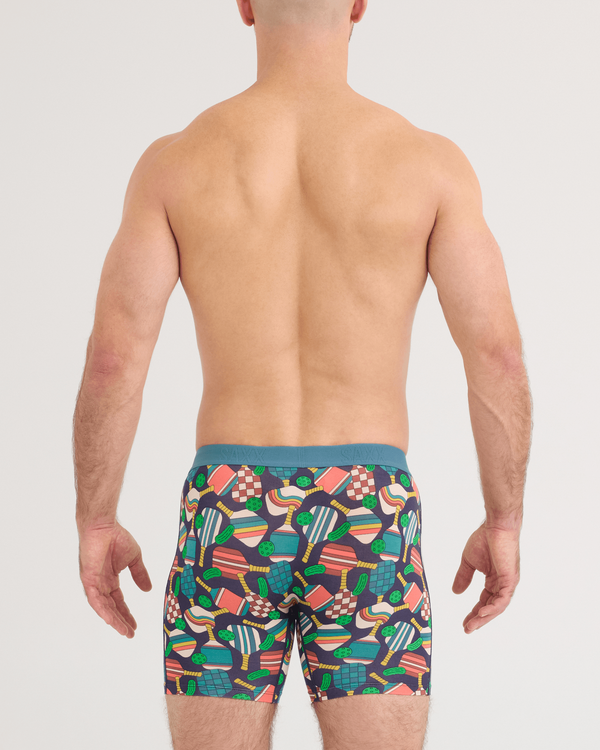 Back - Model wearing Vibe Xtra Soft Comfort Boxer Brief in Dillball-Seascape