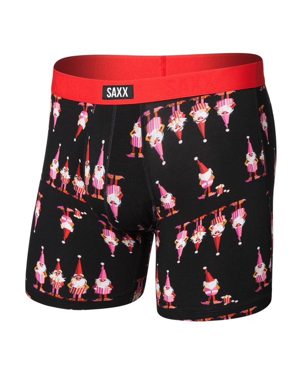 Front of Vibe Xtra Soft Comfort Boxer Brief in Nick In A Box-Black