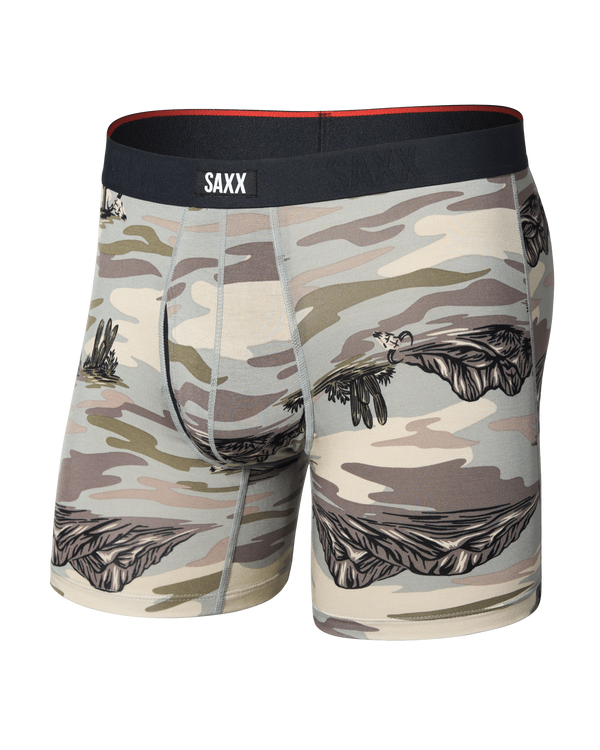 Front of Vibe Xtra Soft Comfort Boxer Brief in Scenic Desert-Neutral Grey