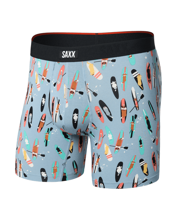 Front of Vibe Xtra Soft Comfort Boxer Brief in Sup Dogs-Ashley Blue