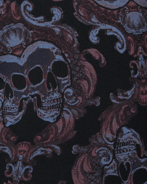 Swatch of Skull Brocade-Black