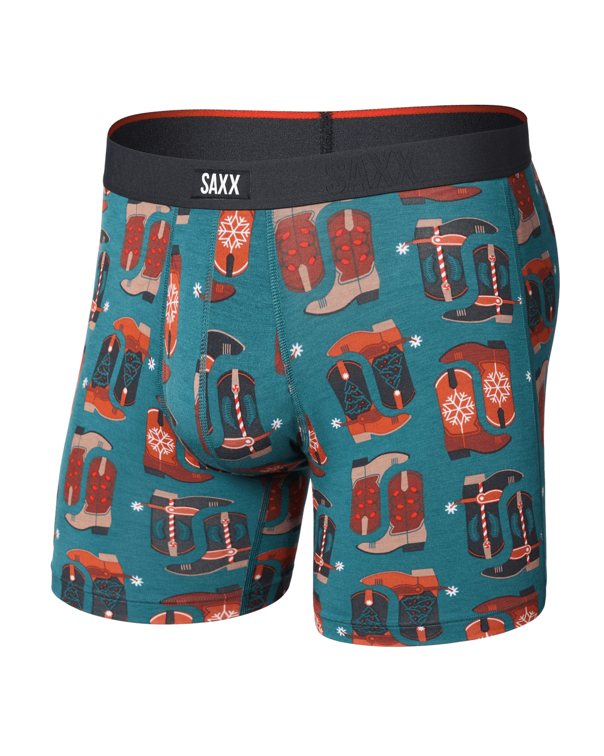 Front of Vibe Xtra Soft Comfort Boxer Brief in St. Nicks Kicks-Teal