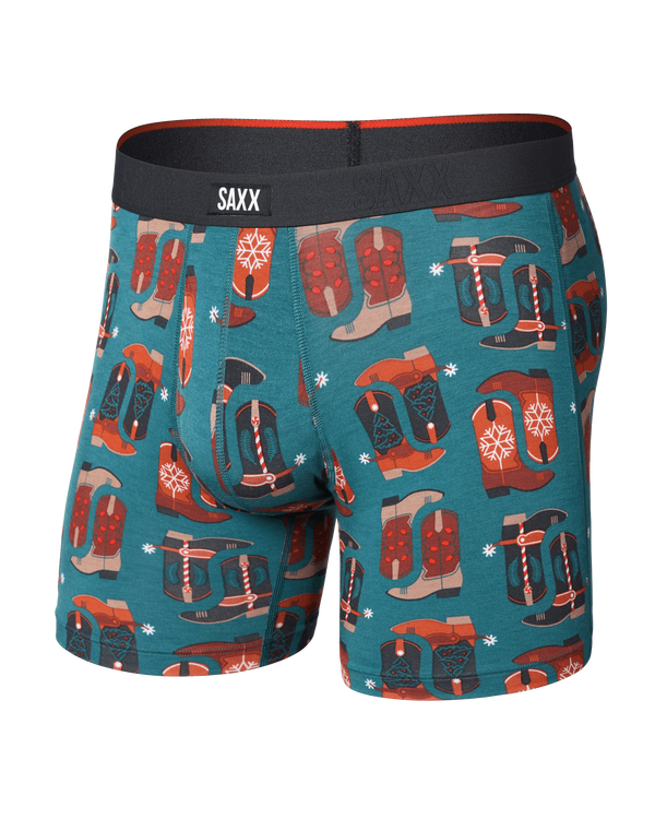 Front of Vibe Xtra Soft Comfort Boxer Brief in St. Nicks Kicks-Teal