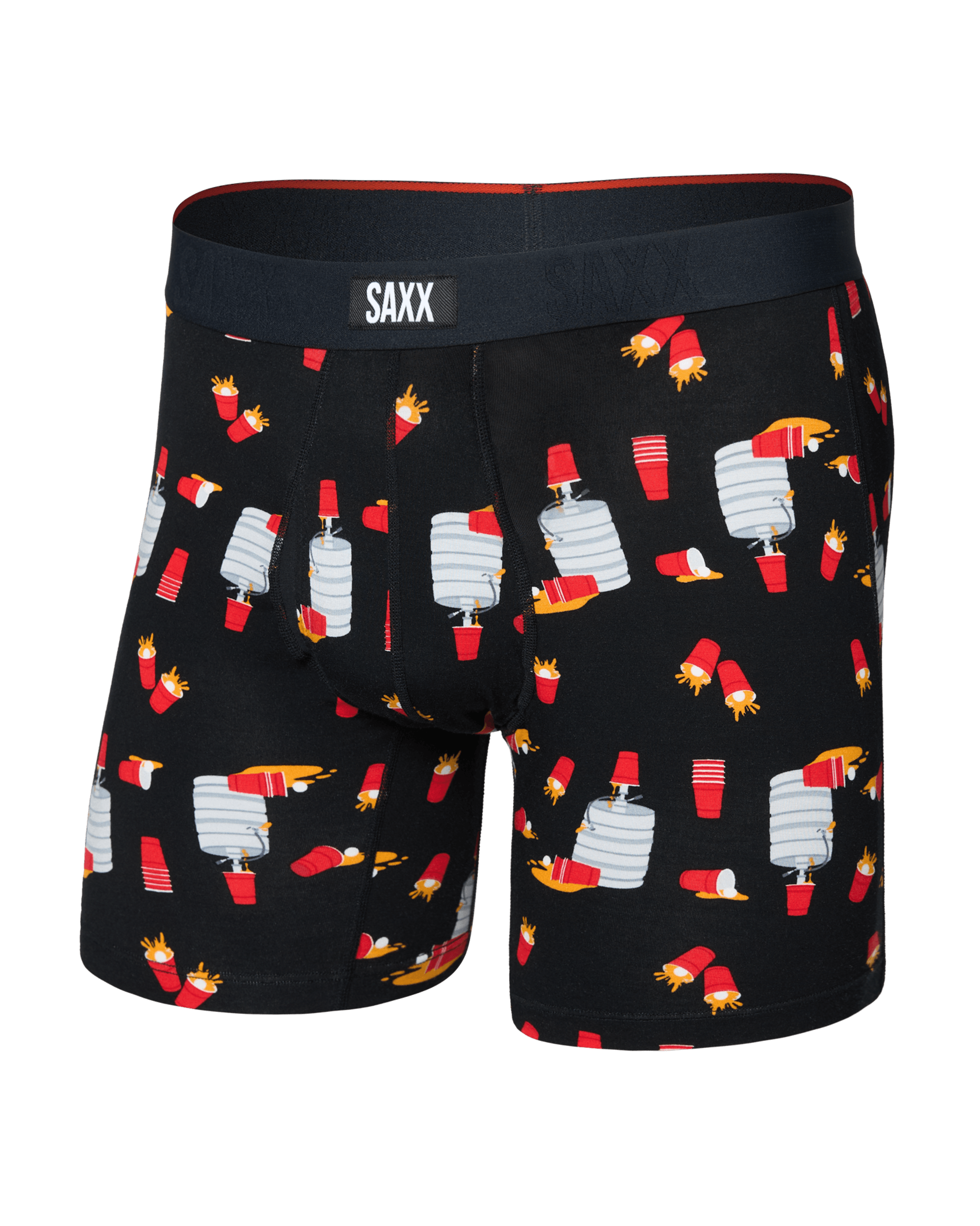 Front of  Vibe Xtra Soft Comfort Boxer Brief Fly in Tapped Out-Black