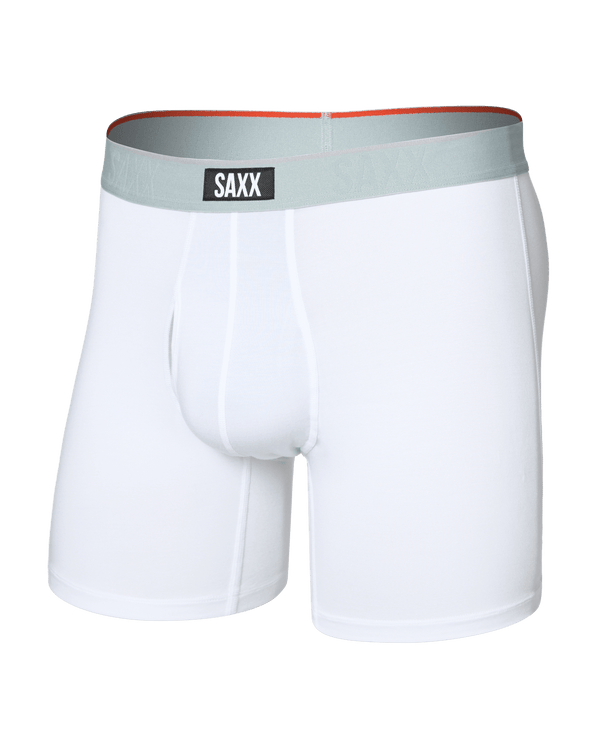 Front of  Vibe Xtra Soft Comfort Boxer Brief Fly in White